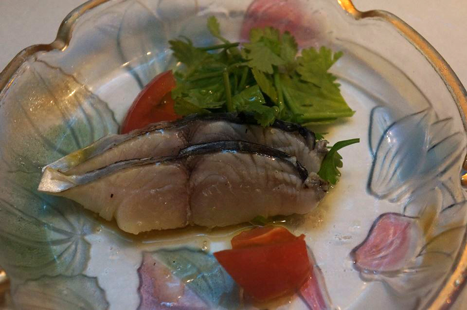 サワラマリネ パクチー